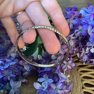 Monet Gold Tone Textured Bangle Bracelet‎